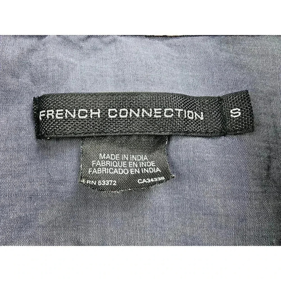 French Connection Size Small Mens Blue Embroidered Pocket Logo Button Down Shirt - Picture 4 of 11